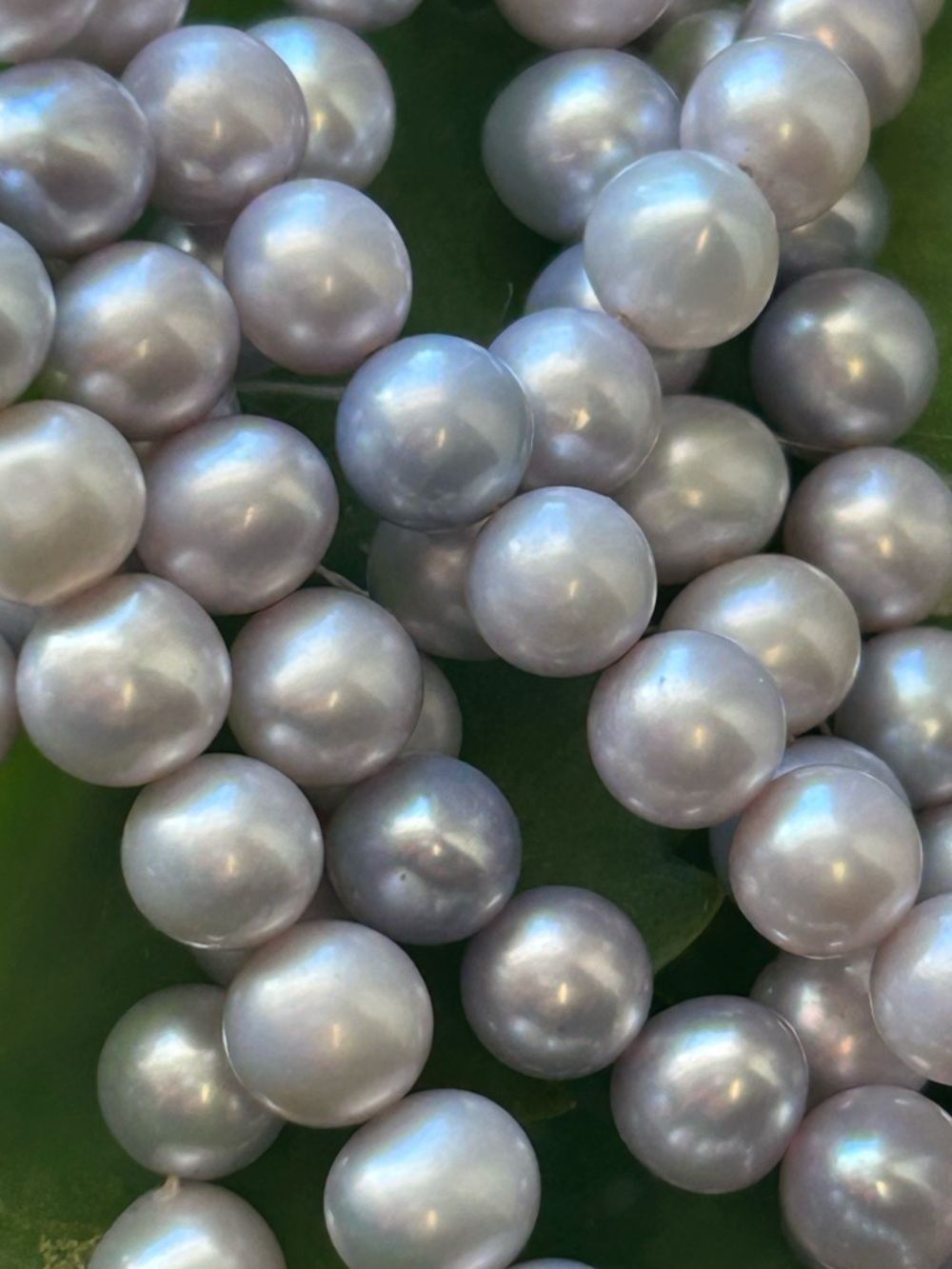 bundle 3 strands 6.5mm AAA Very Rare Natural gray blue Freshwater Pearls lots